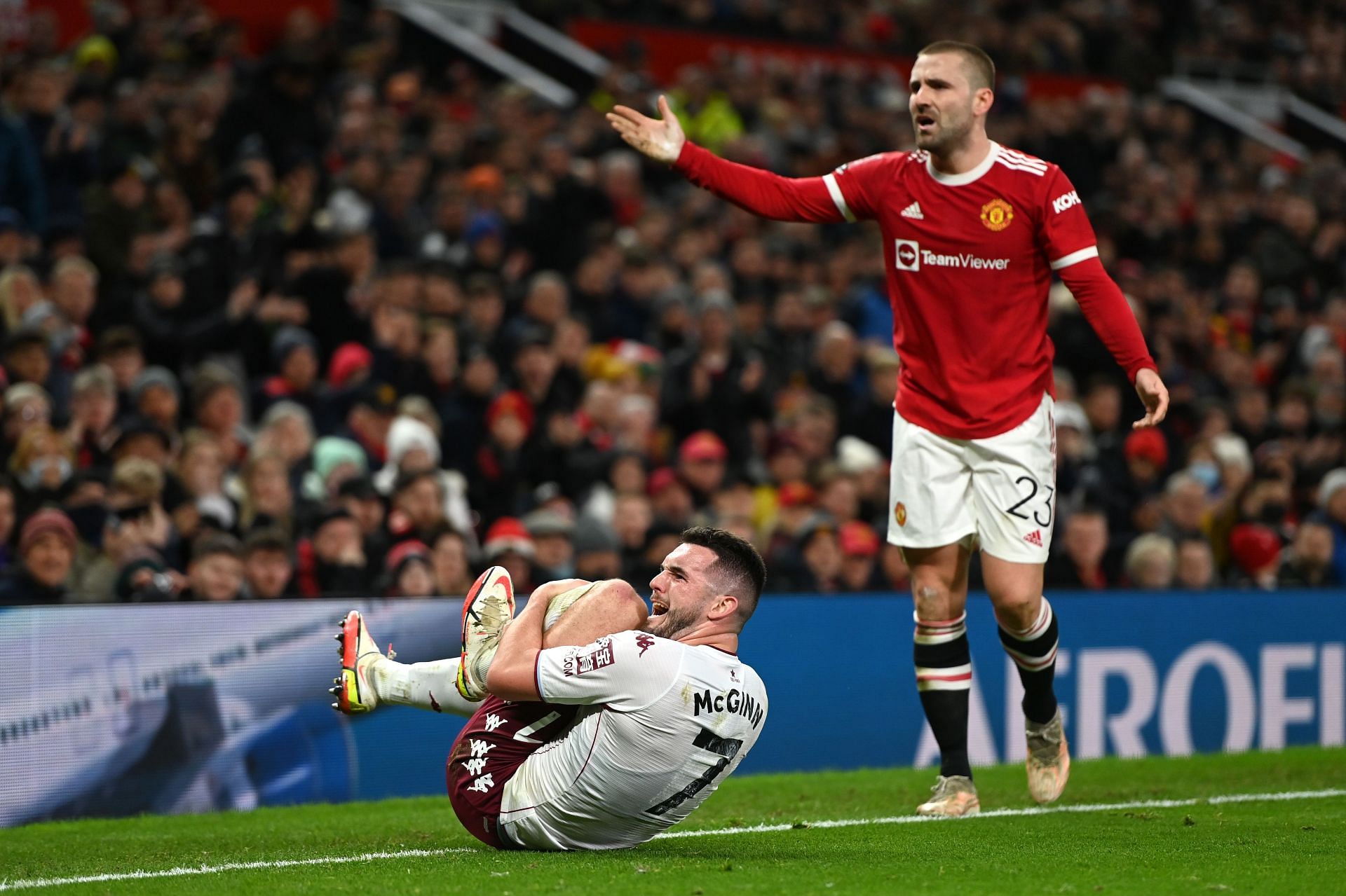 McGinn (left)'s tenaciousness was on display in United's recent FA Cup tie with Villa.